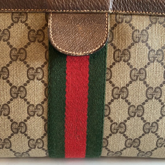 Gucci Sherry Line Clutch/Cosmetic pouch GG PVC leather trim - Picture 8 of 13